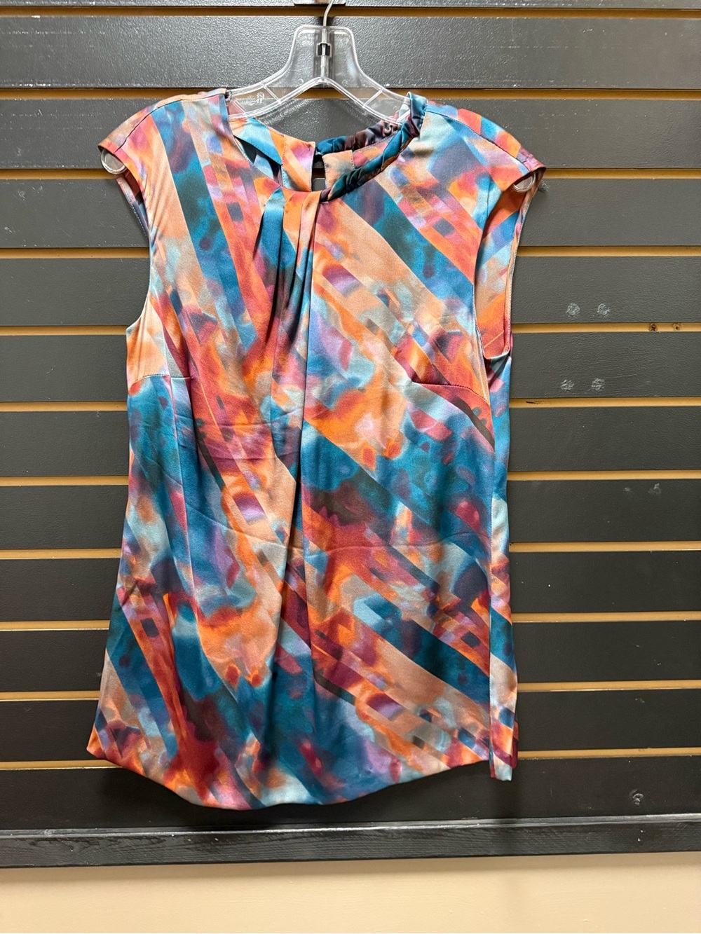 Classiques Entier 91% Silk Abstract Print Sleeveless Blouse Size Medium